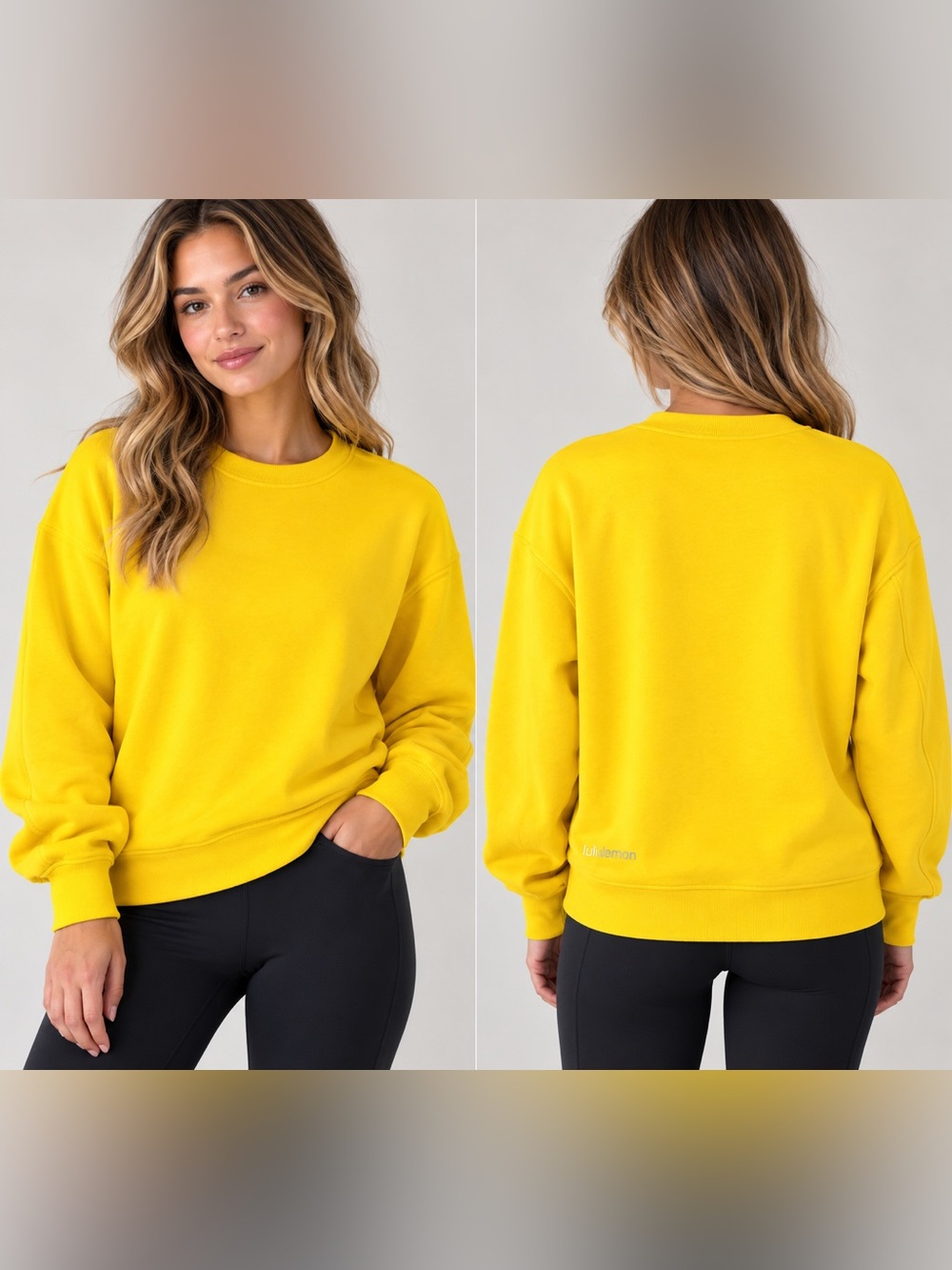 Lululemon Perfectly Oversized Crew Yellow Serpentine Sweatshirt SZ 4 DISCONTINUE